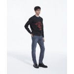 Pantalon 5 Poches Slim En Denim Bleu Delave Homme