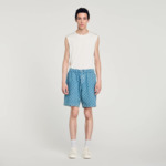 Bermuda en denim square cross