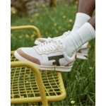 Baskets basses blanches, beiges & kaki