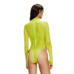 Body à col roulé en résille floquée