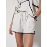 Short cachemire surpiqûres Janko LYS/EBENE