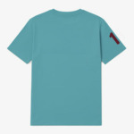 T-shirt manches courtes col rond en coton avec imprimé 15 bleu glacier