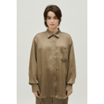 Chemise satinée ample kaki