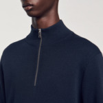 Pull en laine à col zippé