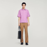 Chemise oversize jacquard fleurs