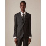 Veste de costume Fabien en twill de laine gris foncé