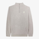 Sweat Sylvain col zippé beige chiné