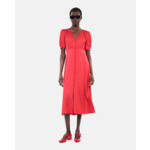 Robe Longue Avec Boutonnage Rouge Femme
