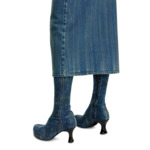 Jupe crayon en denim léger strié