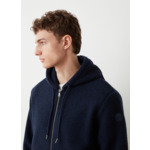 Sweat en laine à capuche effet maille