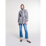 Manteau court bicolore