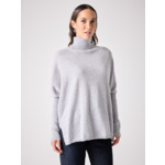 Pull poncho col roulé cachemire Margareth ACIER
