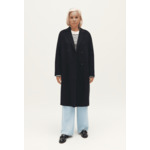 Manteau laine mi-long bleu marine