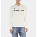 T-Shirt Manches Longues À Serigraphie Blanc Homme