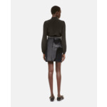 Jupe Courte En Cuir Noir Femme
