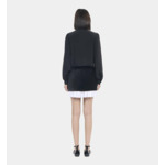 Chemise Courte En Soie Noire Femme