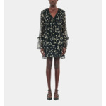 Robe Courte Avec Imprimé Fleuri En Soie Femme