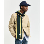 Striped Knitted Wool Blend Scarf