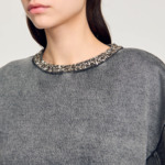 Sweatshirt à col bijoux