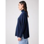 Pull poncho col roulé cachemire Margareth MARINE