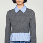 Pull court en maille câblée