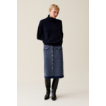 Jupe monogramme taille haute marine