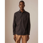 Chemise léonard à carreaux marrons et marine