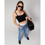 Top Bretelle À Côtes Decollete Coeur