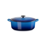 Cocotte ovale 29cm en fonte émaillée bleu azur*