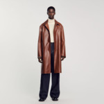 Manteau long en cuir