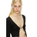 Cardigan crop en maille côtelée délavée