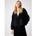 Manteau trench en laine Kassia NOIR