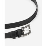 Ceinture Fine En Cuir Noir