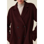 Manteau long droit bordeaux