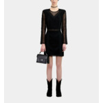 Robe Courte Avec Mix Dentelles A Manches Longues Femme