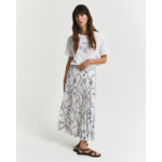 Sailing Print Pleated Skirt
