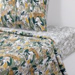 Olivier Desforges - Drap plat en satin de coton lavé vert, Mr Khan