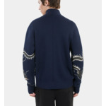 Cardigan En Laine Mélangée Bleu Marine Homme