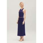 Robe longue satinée