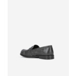 Mocassins En Cuir Noir Avec Boucles Western