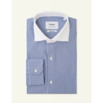 Chemise Contemporaine en popeline rayée avec col contrastant