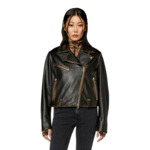 Veste biker en cuir foulonné