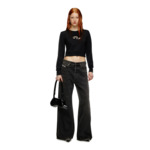 Sweat-shirt cropped avec logo cut-out