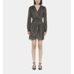 Robe Courte En Jersey Métallisé Bronze Femme