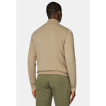 Pull Demi-Zip Taupe En Cachemire Mélangé