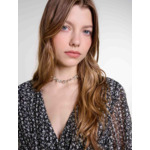 Collier chocker argenté à strass