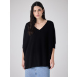 Pull poncho cachemire Aimee NOIR