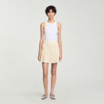 Jupe courte plissée effet tweed