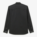 Chemise bleu foncé à manches longues en tissu à carreaux