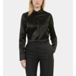 Chemise Satinée Style Western Noire Femme